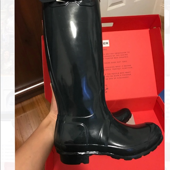Tall Hunter Gloss Rain boots - Hunter Green - Picture 6 of 11